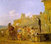 DUJARDIN, Karel A Party of Charlatans in an Italian Landscape df oil painting picture wholesale